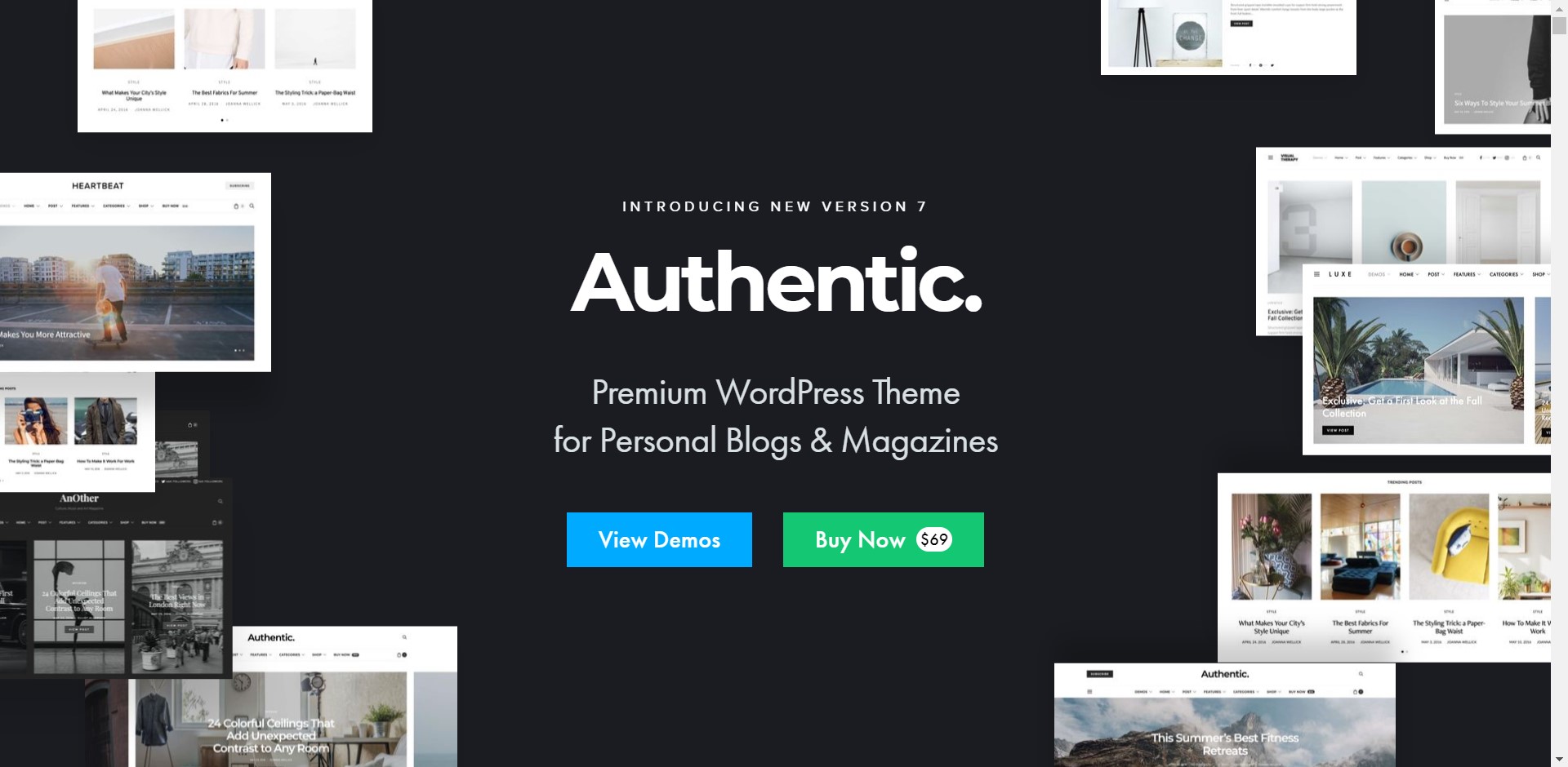 Authentic WordPress theme